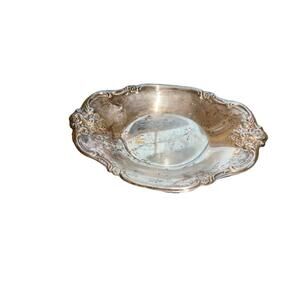 Vintage Silverplate Tray/platter/trinket dish with intricate design